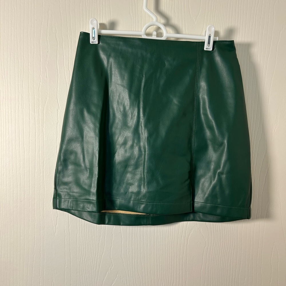Green Leather Skirt